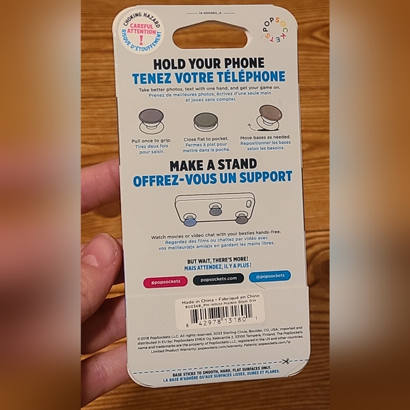 Pop Socket Pop Grip Mini Marble Blue Yellow Black - Picture 5 of 5